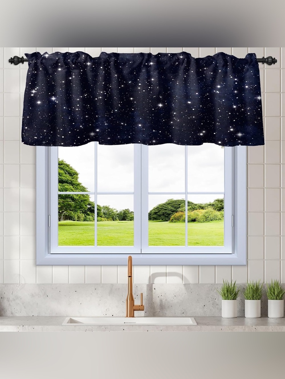 Blackout Star Curtain Valances